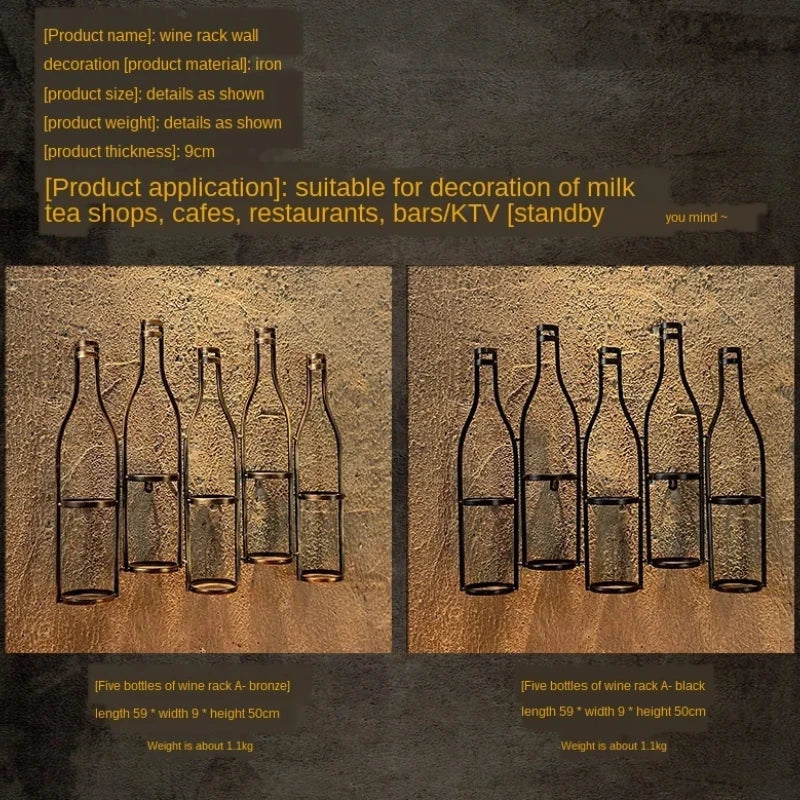 American Industrial Style Iron Hanging Wine Rack Material