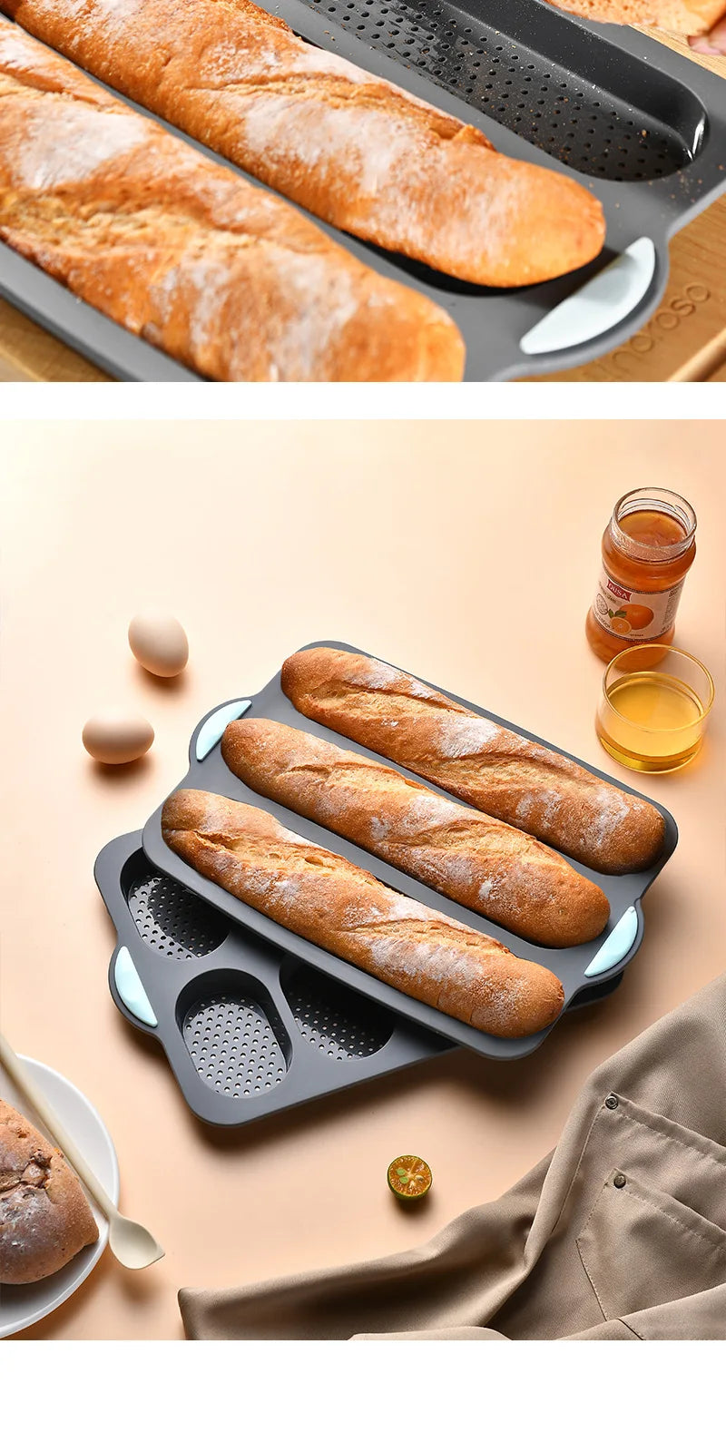 Silicone Baking Mold & Grid Nonstick Loaf Pan