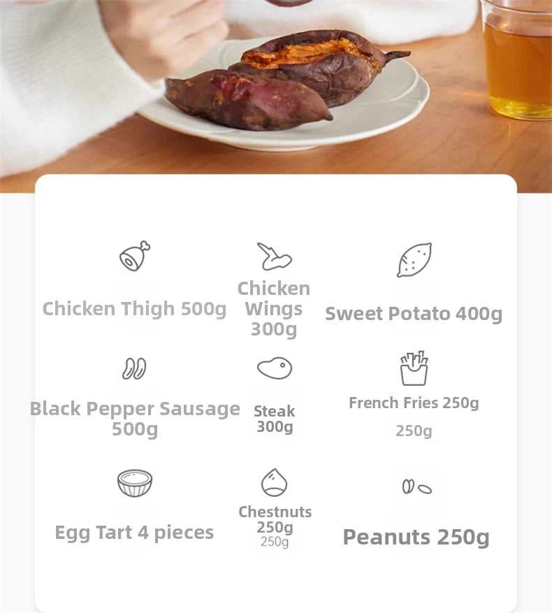 Air Fryer See-Through Glass Basket Small Non-Stick No