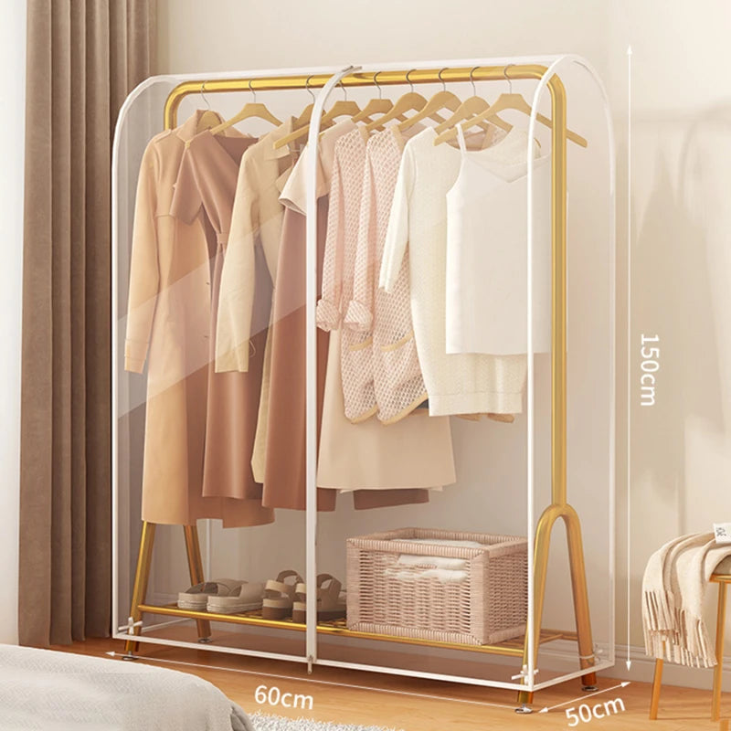 Floor Clothes Hanger Dust Cover Bedroom Drying Rack