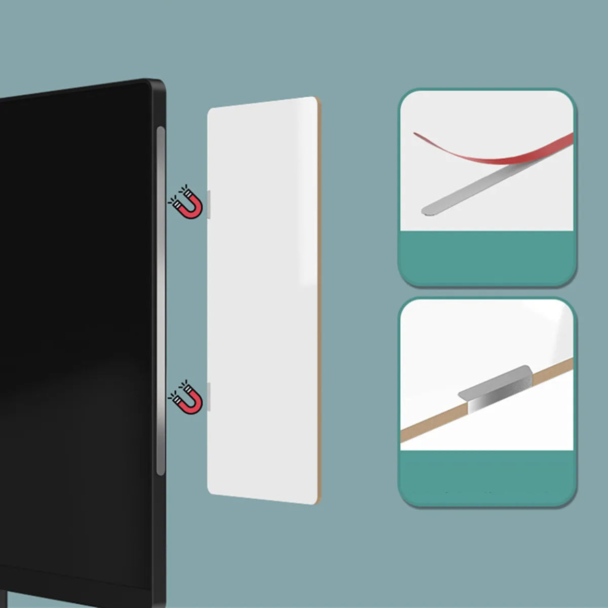 Magnetic Computer Screen Message Board Erasable Desktop Office