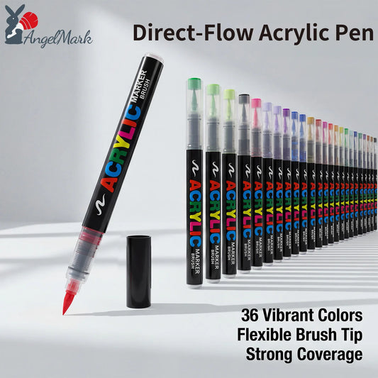 12-168 Colors Acrylic Paint Pen Marker Brush Tip