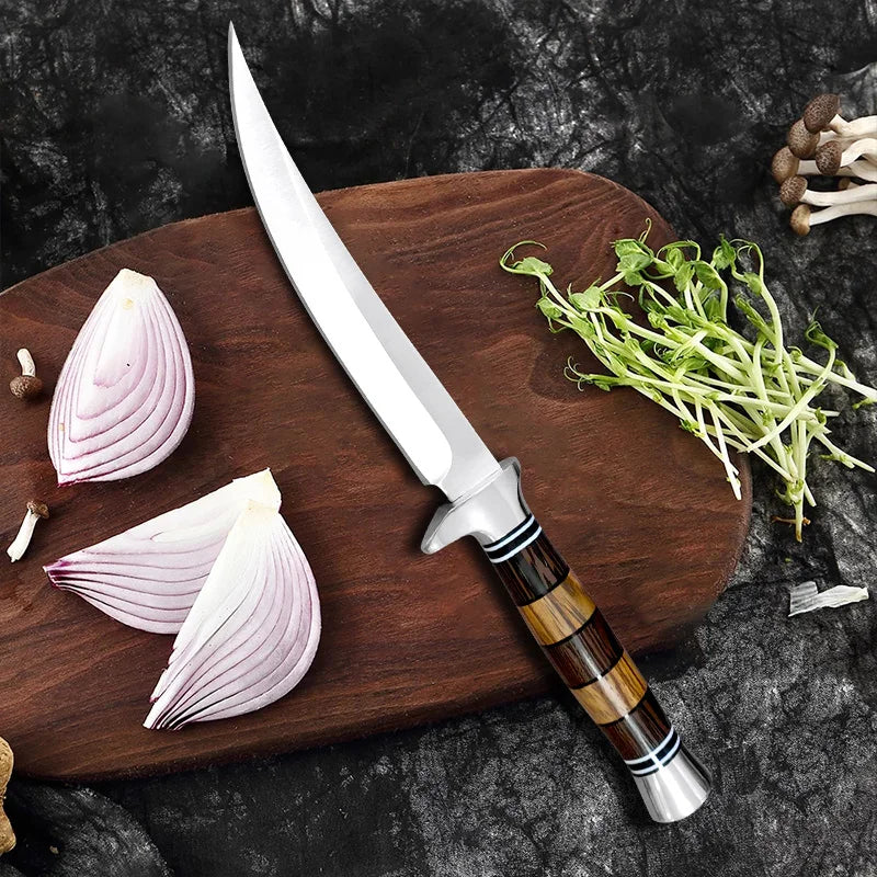 Stainless Steel Chef Knife Professional Boning Cleaver Wood