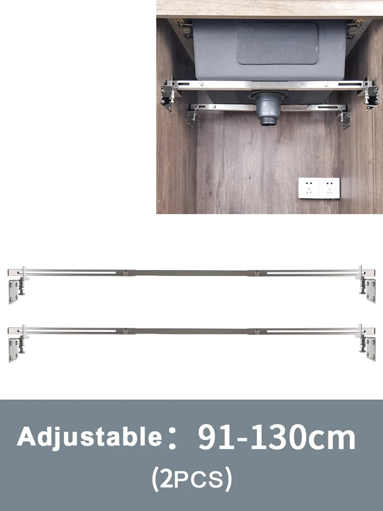 2pcs Undermount Sink Supports Brackets Adjustable Stainless Steel