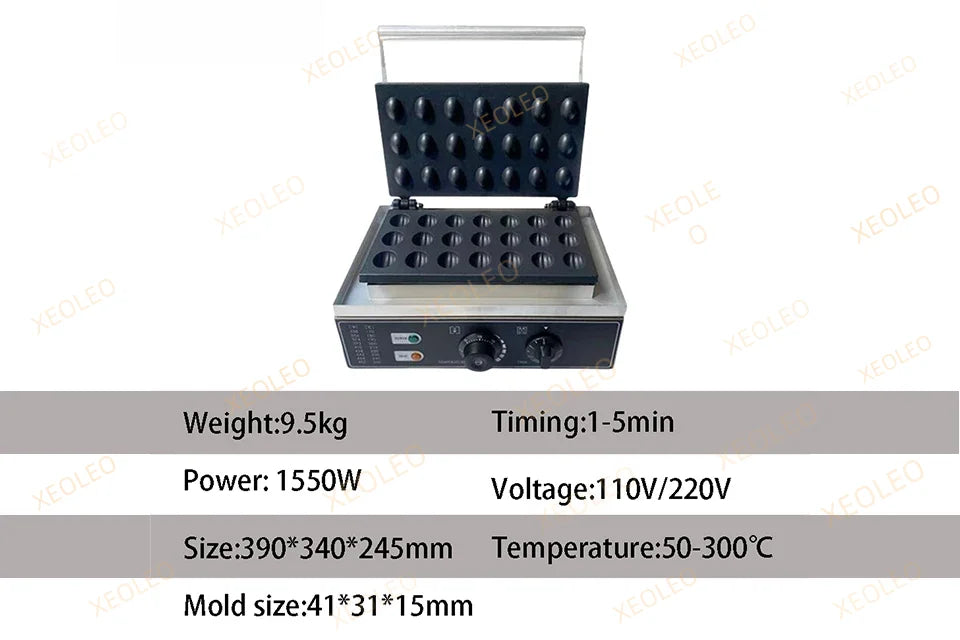Xeoleo Electric Waffle Maker 1550w Nut Shaped Waffle