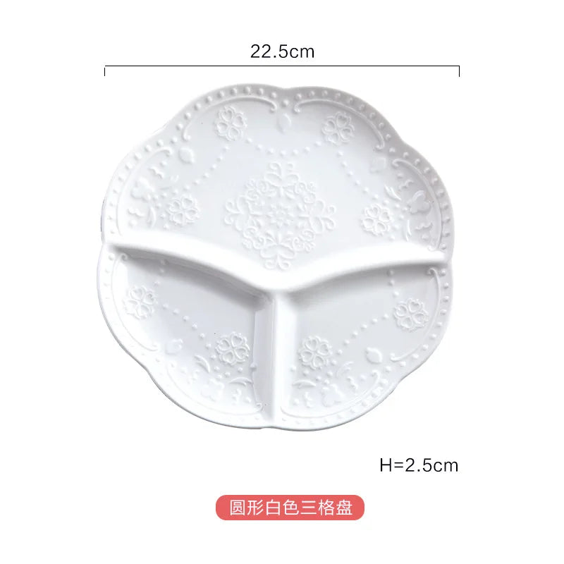 Children Ceramic Butterfly Divided Plate Breakfast Plate Japanese