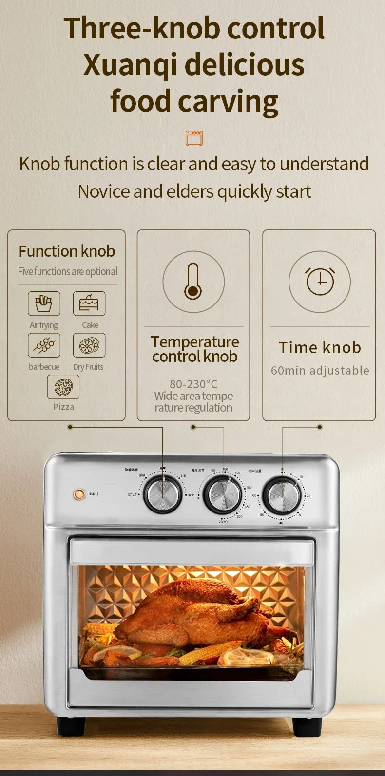 Smart Air Fryer Oven 26l 13l Large Capacity