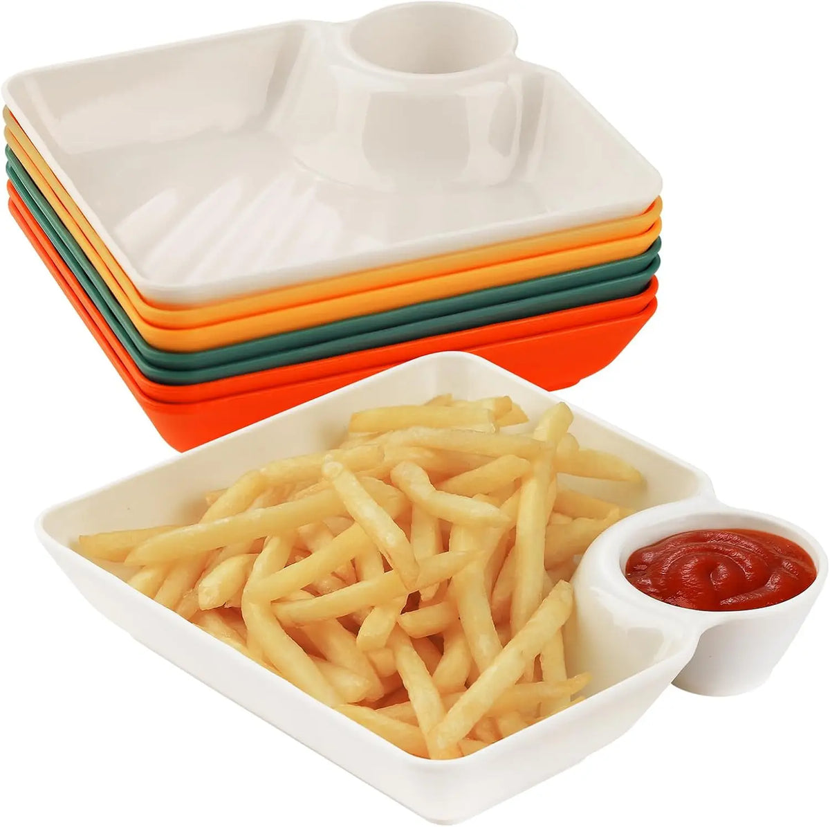Chip Dip Serving Platter Plastic Dumpling Plates Sauce
