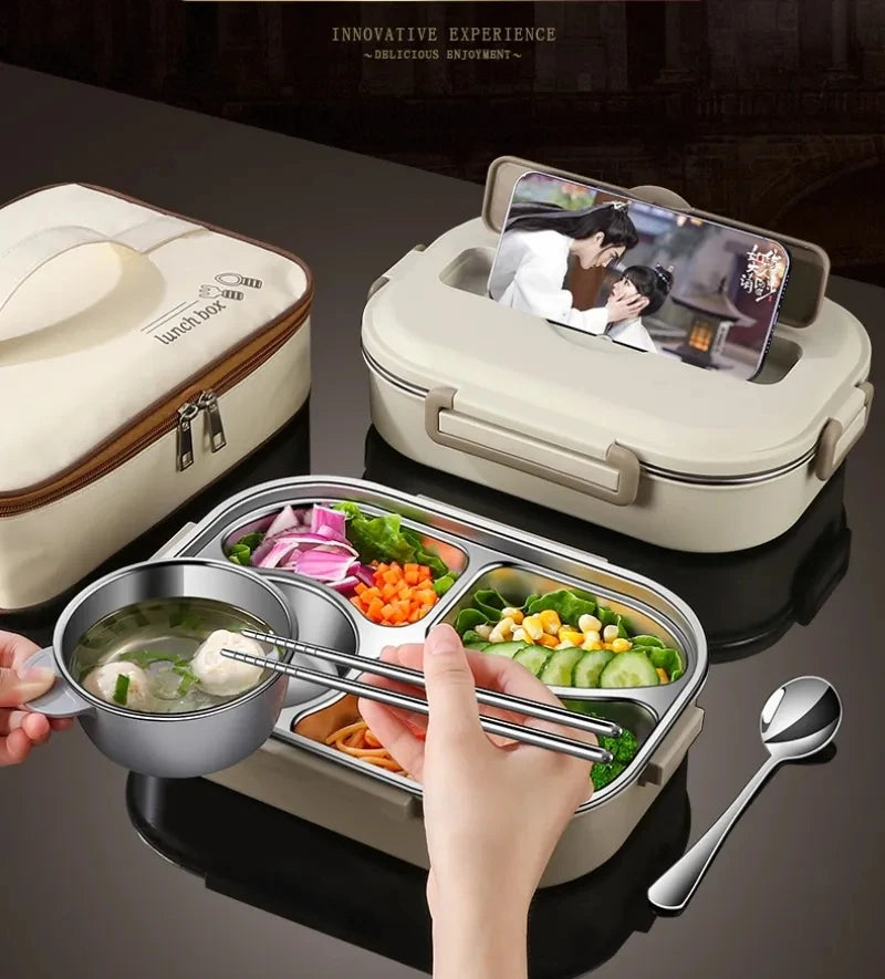 304 Stainless Steel Compartment Insulated Lunch Box Office