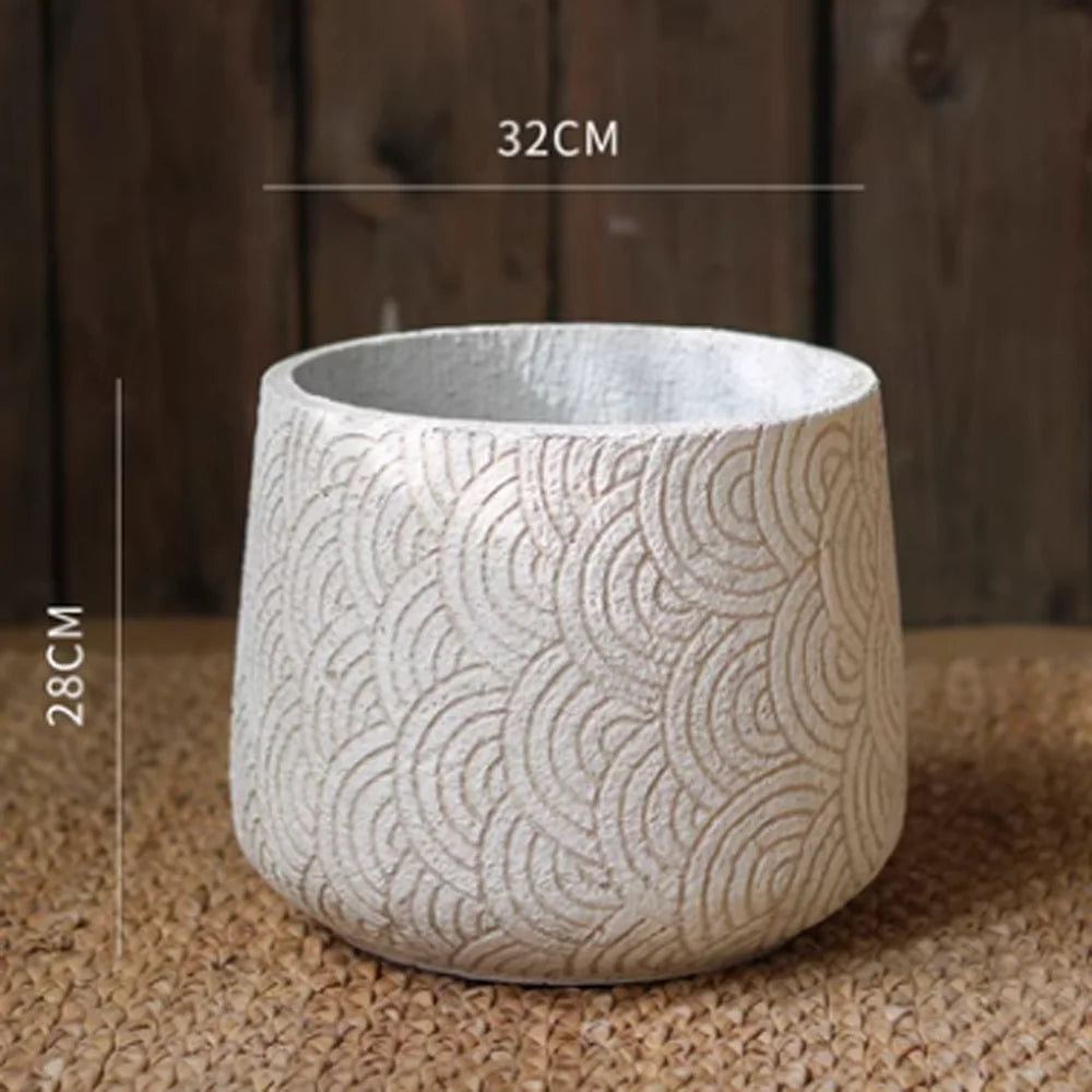 Nordic Art Texture Large Flowerpot Silicone Mold Concrete