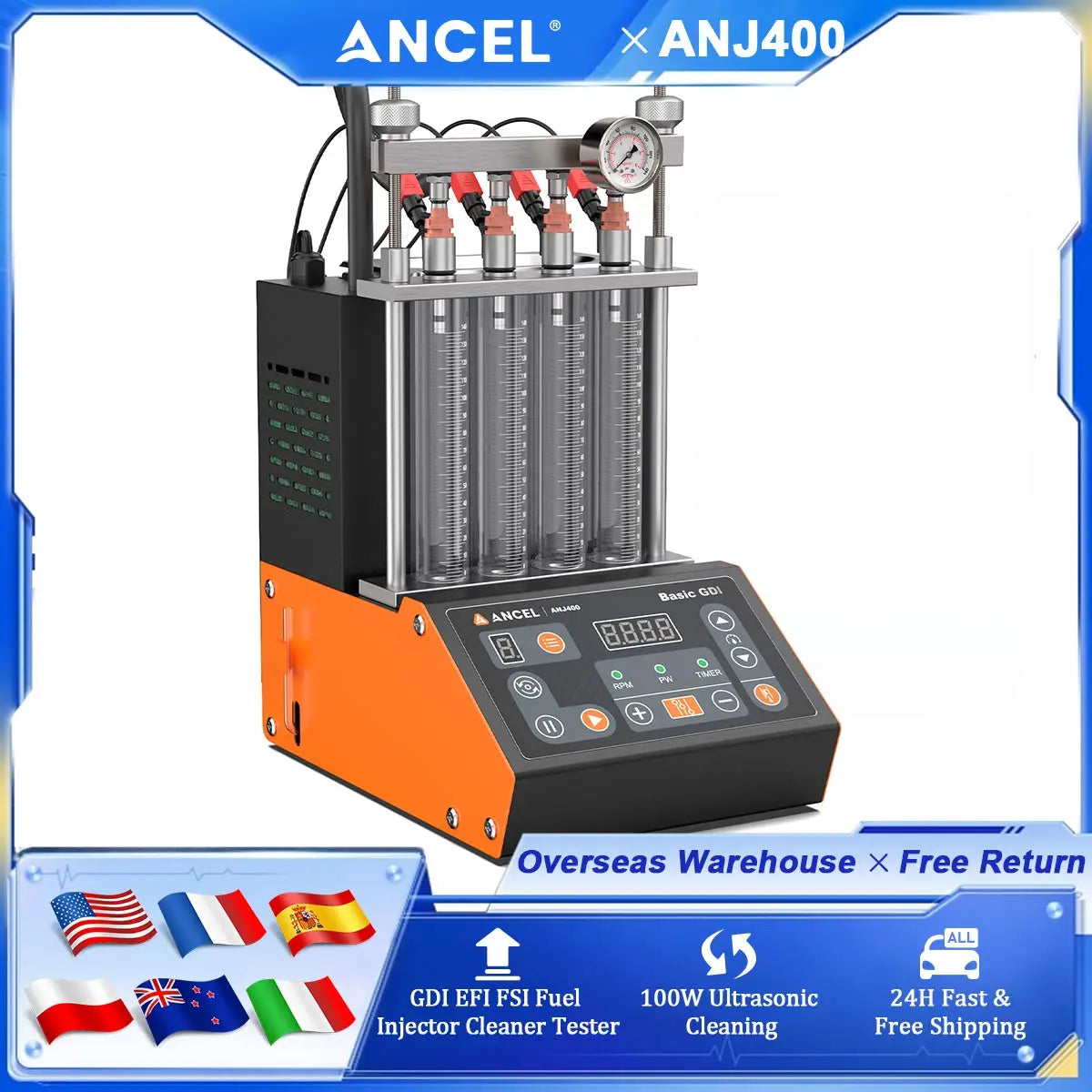 Ancel Anj400 Gdi Fuel Injector Cleaner Tester Machine