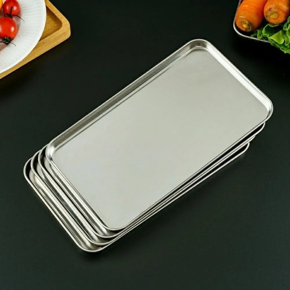 Food Grade Stainless Steel Tray Rust Resistant Rectangular