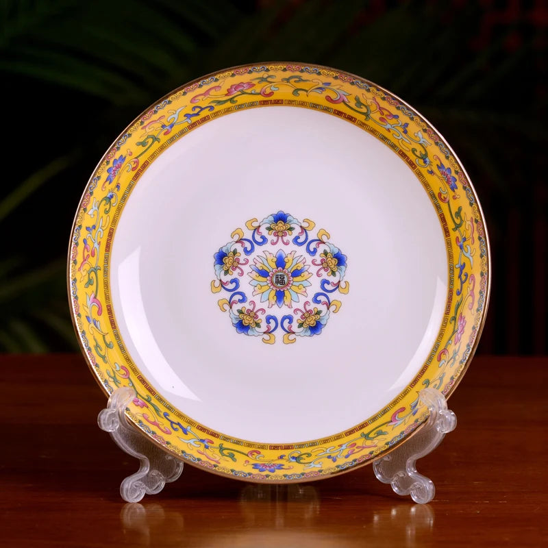 Jingdezhen Ceramic Bowl Dish Tableware Combination Palace Chinese