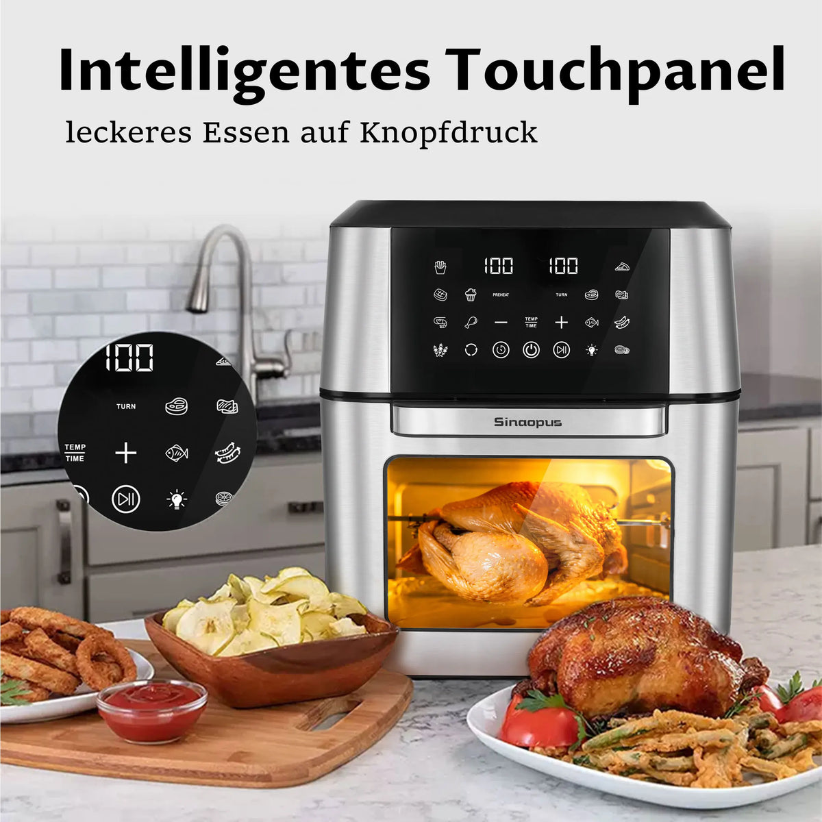 12l Air Fryer Machine Oilless Cooker Led Touch