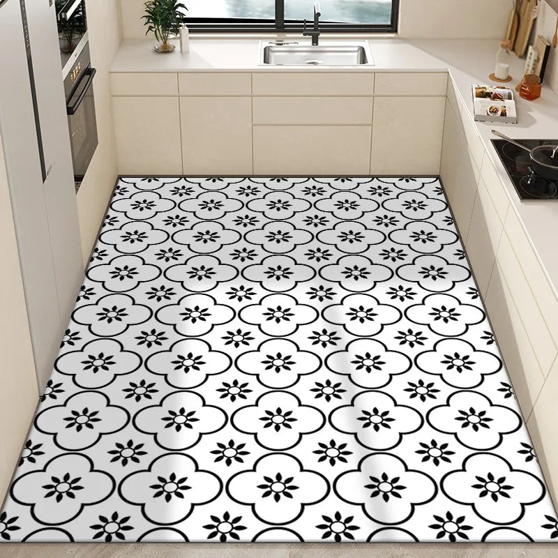 Checkerboard Pvc Anti-Slip Oil-Proof Floor Mat Leather Balcony