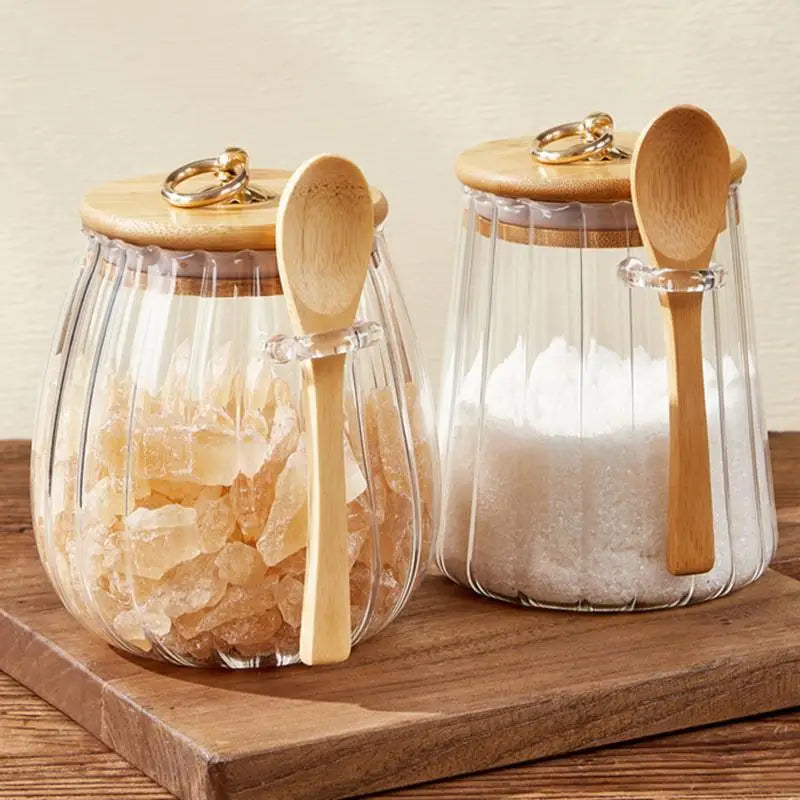 Airtight Food Containers Storage Pots Glass Jar Lid