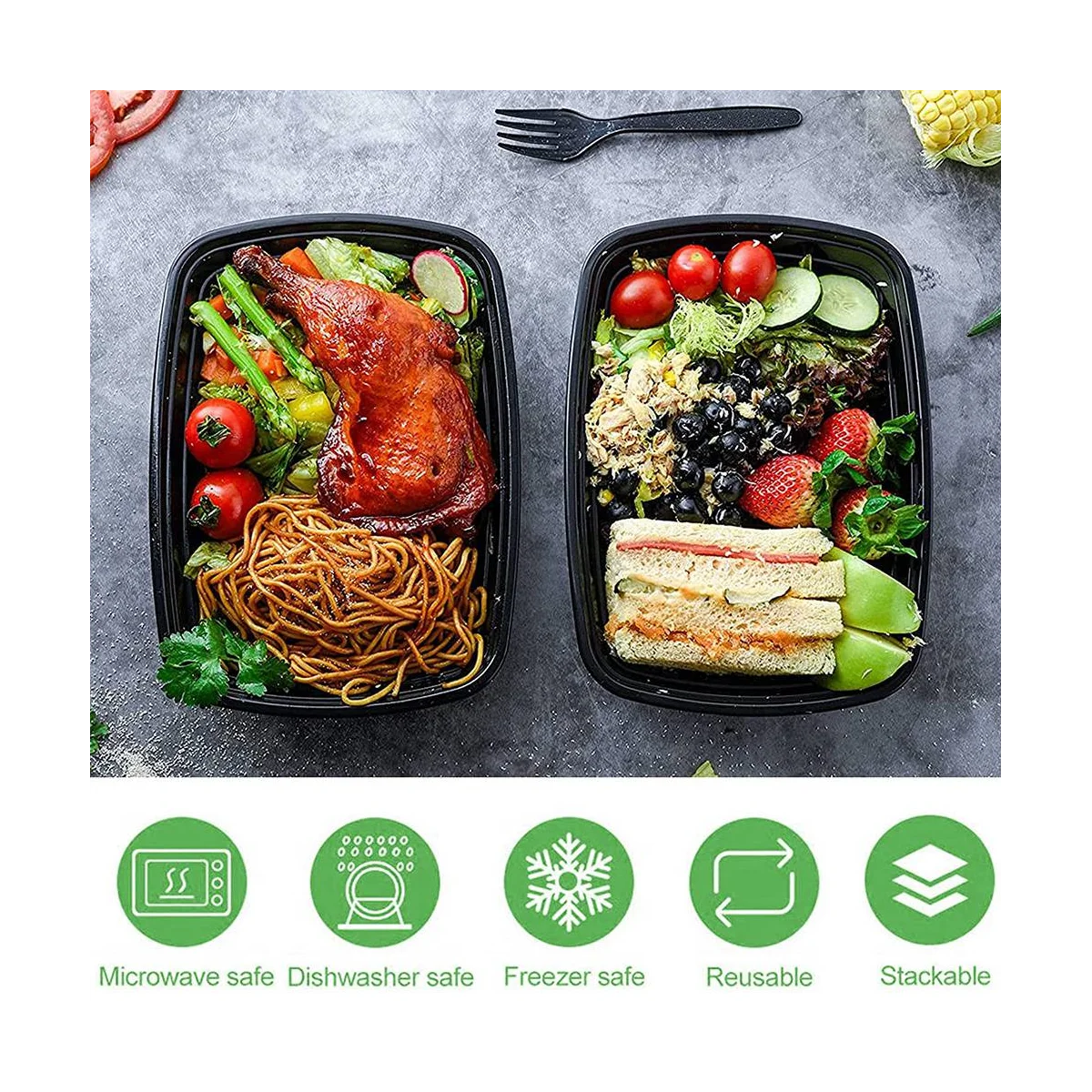 50-Pack Meal Prep Containers Reusable To-Go Food Containers