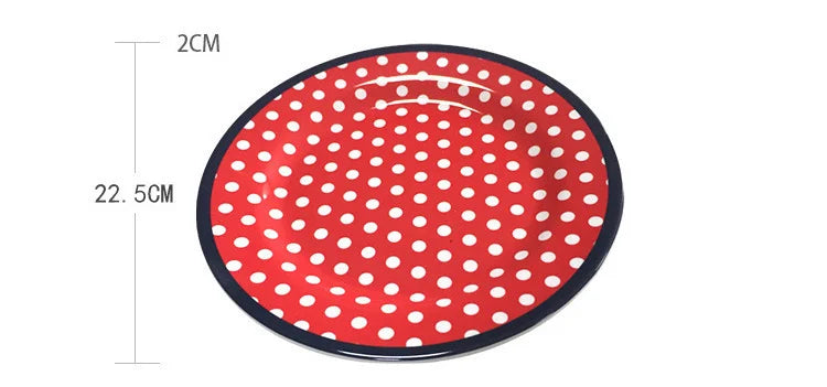 9in Imitation Porcelain Dinner Plate Serving Cake Tray