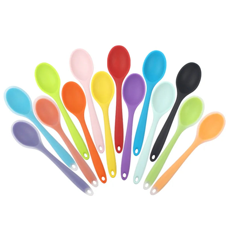 Silicone Spoon Integrated Rice Spoon Multicolor Silica Gel