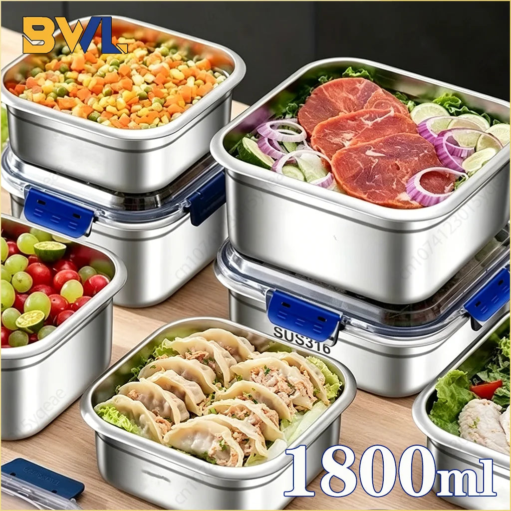 Stainless Steel Meal Prep Container Lid Airtight Bento
