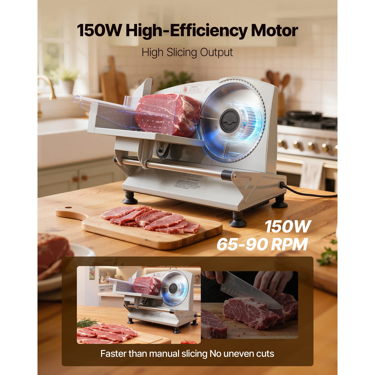 Succebuy 7-10 Inch Meat Slicer Electric Deli Slicer