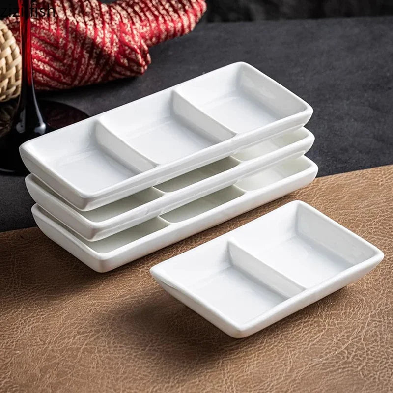White Ceramic Seasoning Dish Sushi Dish Soy Sauce