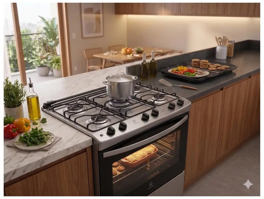 Electrolux 5-Burner Stainless Steel Gray Efficient Fe5ig Cooker