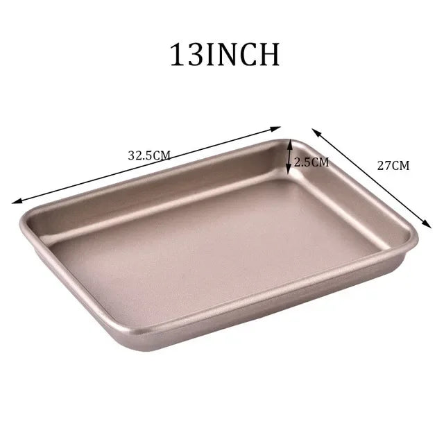Thicken Carbon Steel Golden Baking Tray Nonstick Square