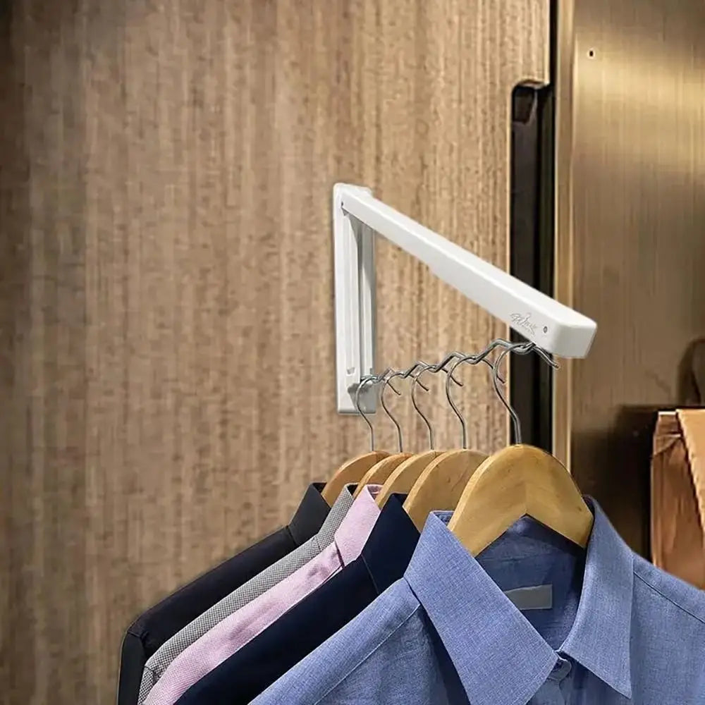 Wall Mounted Retractable Clothes Hanger Space Saving