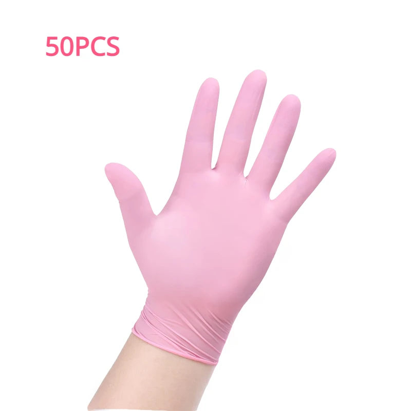 100/50/20pcs Light Pink Disposable Nitrile Gloves Light Pink