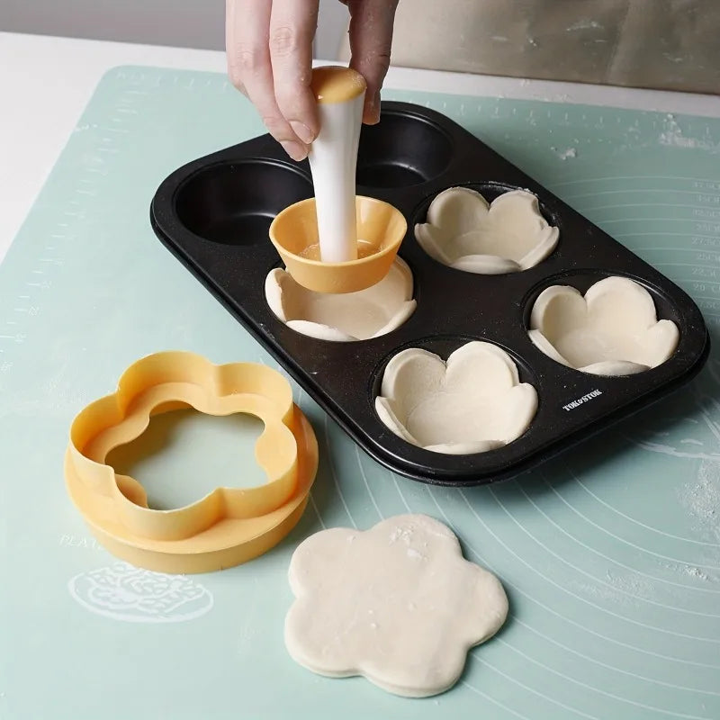 2pcs Flower Pastry Cutter Tart Tamper Unit-Perfect Baking