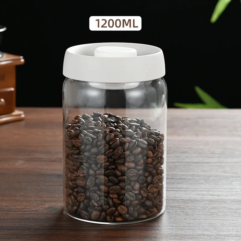 Coffee Beans Vacuum Sealed Tank Glass Sealed Jar