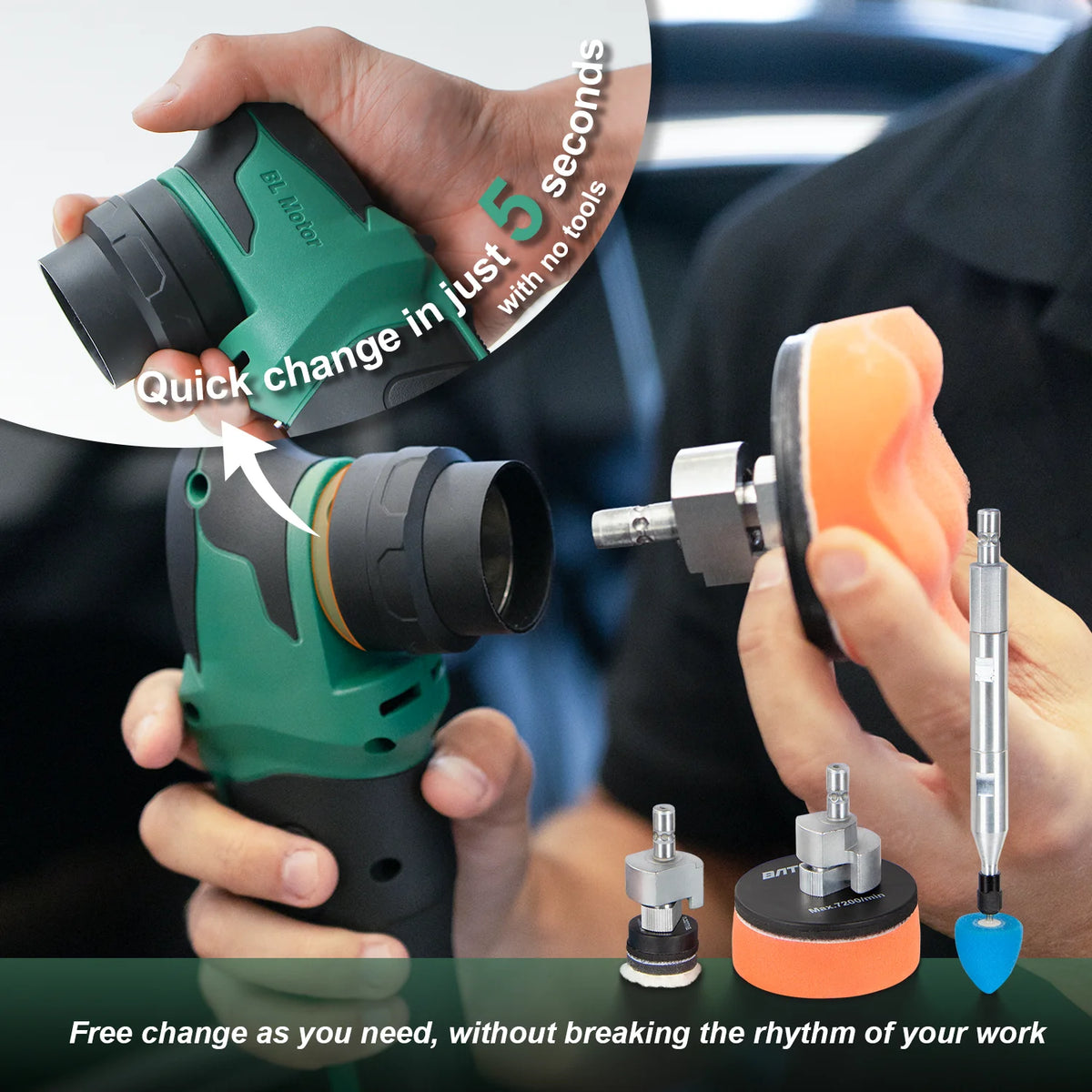 Batoca Cordless Car Polisher Machine 12v Ro/Da Micro