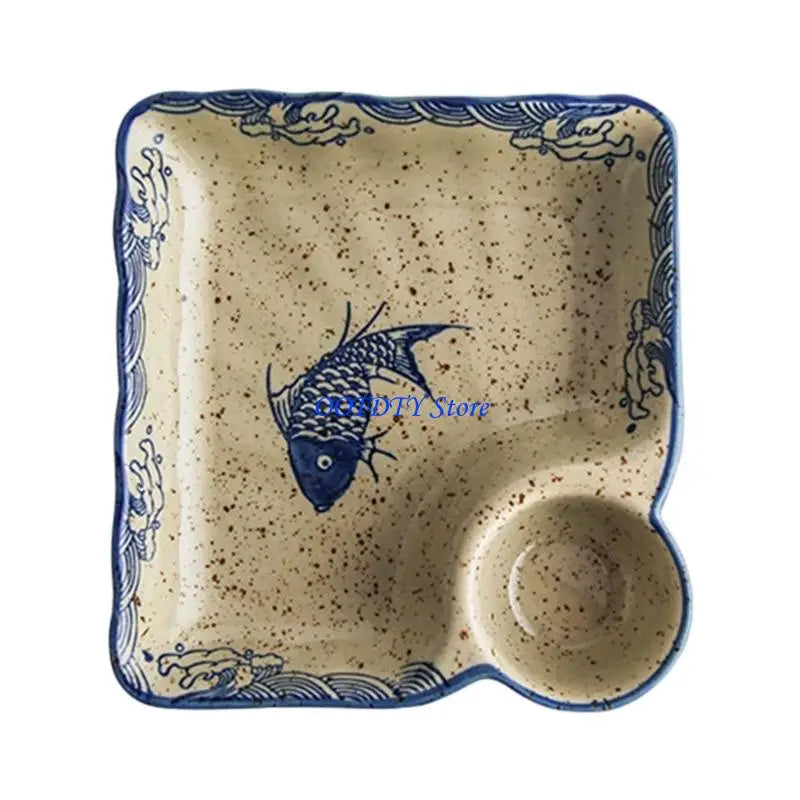 367a Square Ceramic Plate Including Hand Painted Vinegar