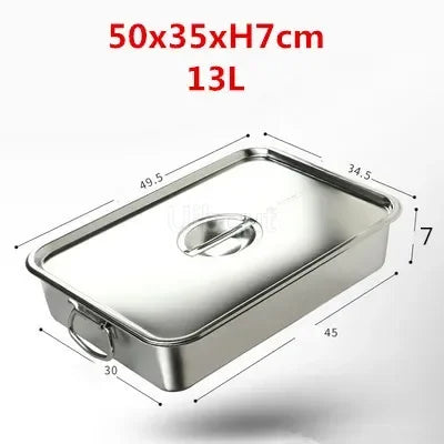 304 Stainless Steel Plate Metal Tray Handle Square