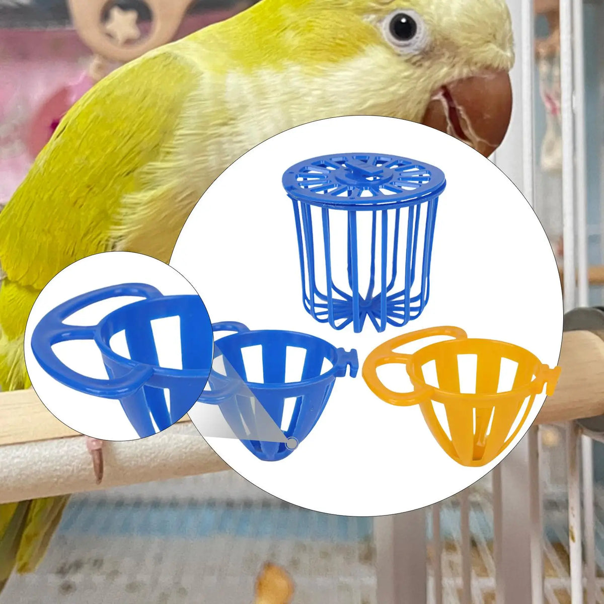 3pcs Bird Cage Food Holder Birdcage Cockatiel Feeding