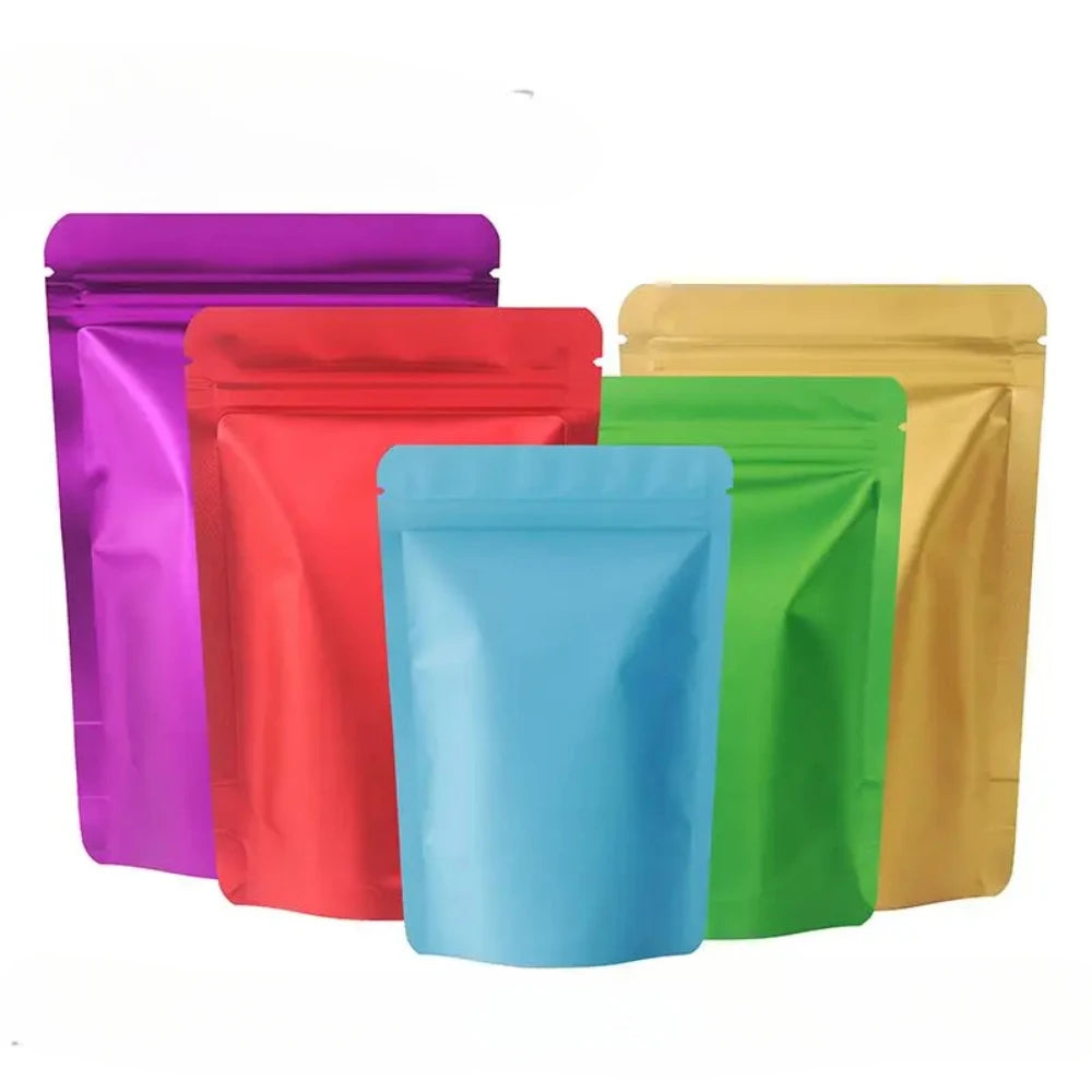 100pcs Durable Moisture Proof Zipper Seal Mylar Bags
