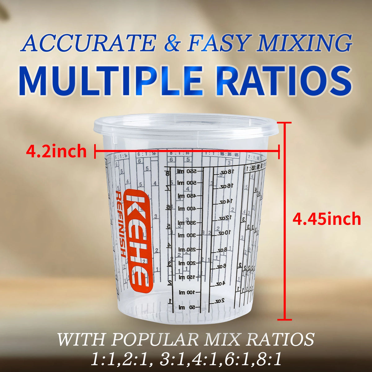 15pcs Disposable Measuring Cups Stirring Sticks Transparent