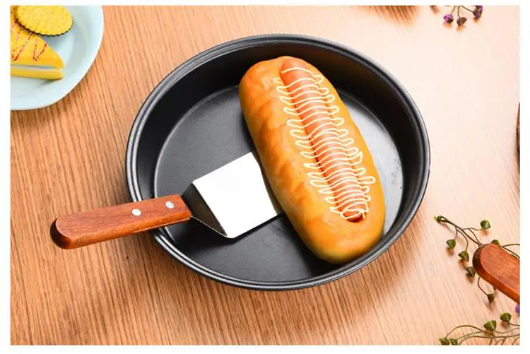 1pc Stainless Steel Wooden Handle Frying Shovel Cooking