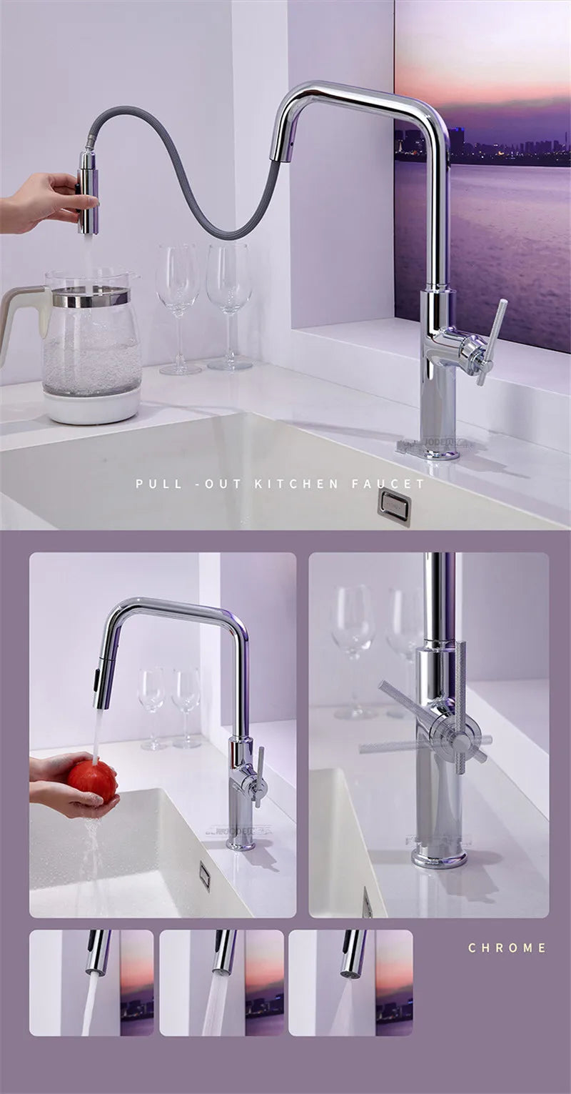 Brushed Rose Gold Pull Out Faucets Brush Gold