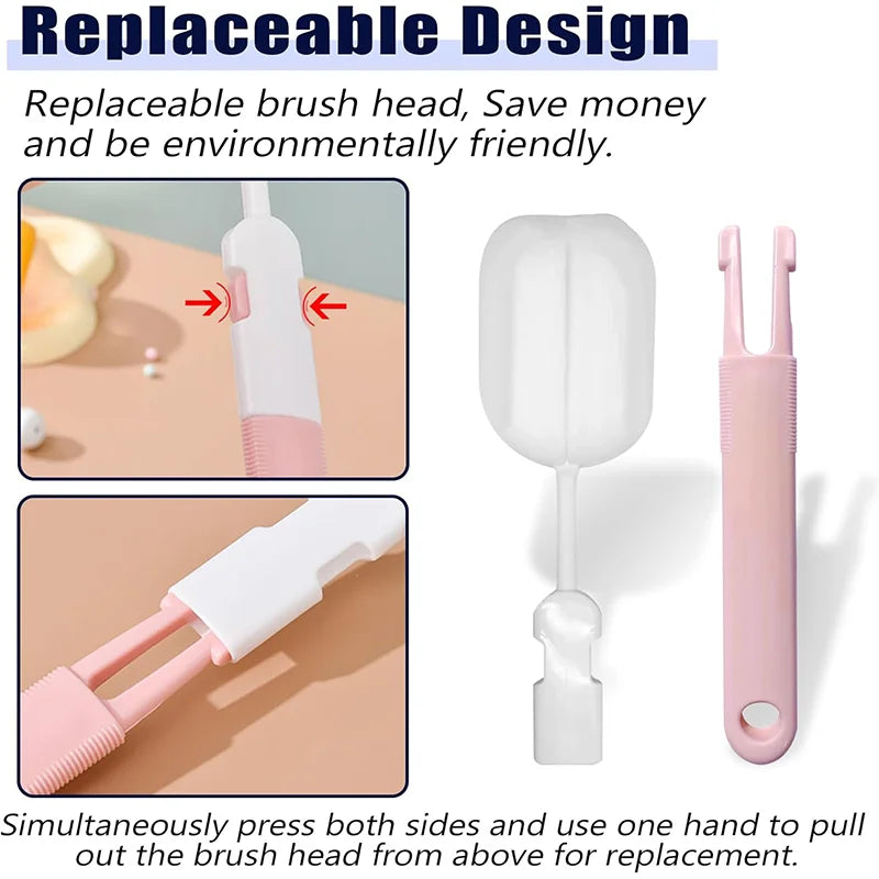 Spong Bottle Brush 5pcs Cup Brushes Sponge Baby