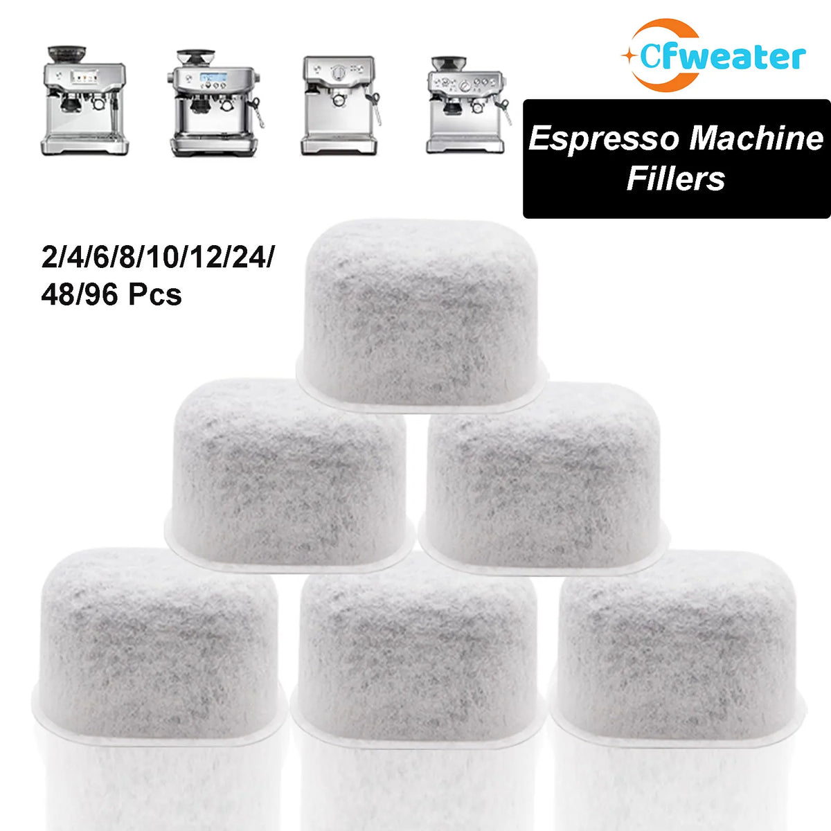96-2pcs Filter Breville Filter Replacement Breville Espresso