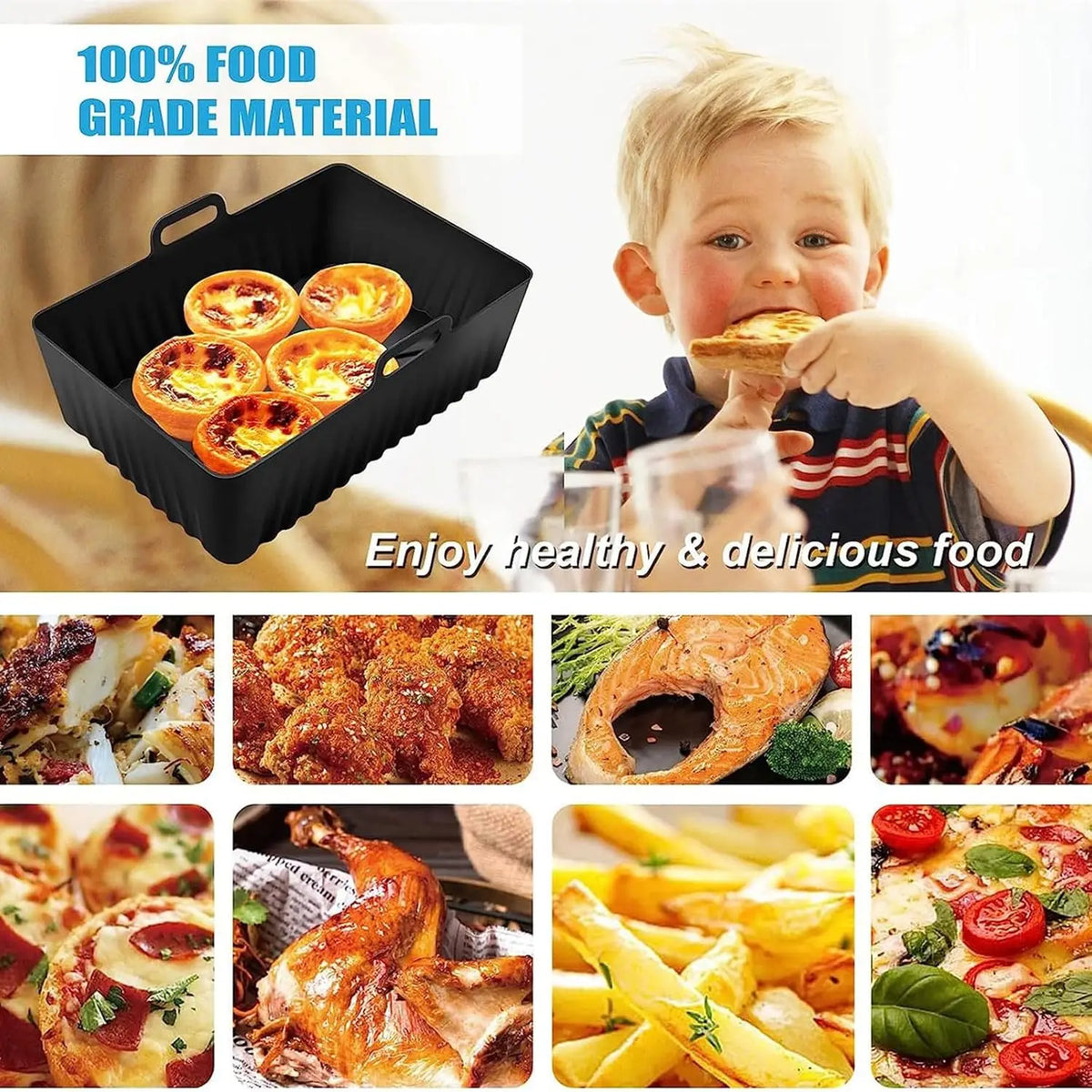 Silicone Mould Air Fryer Rectangular Baking Mould Air