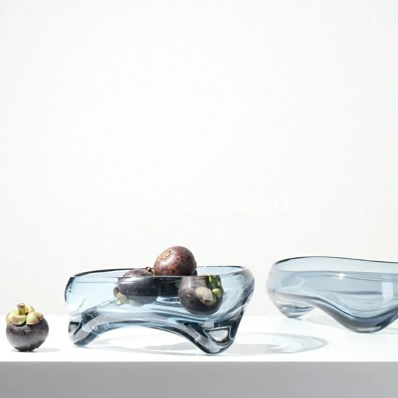 Glass Tray Geometric Triangle Transparent Glass Fruit Tray