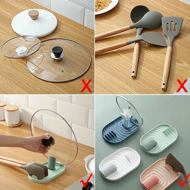 1pc Lid Holder Pot Lid Stand Organizer Adjustable