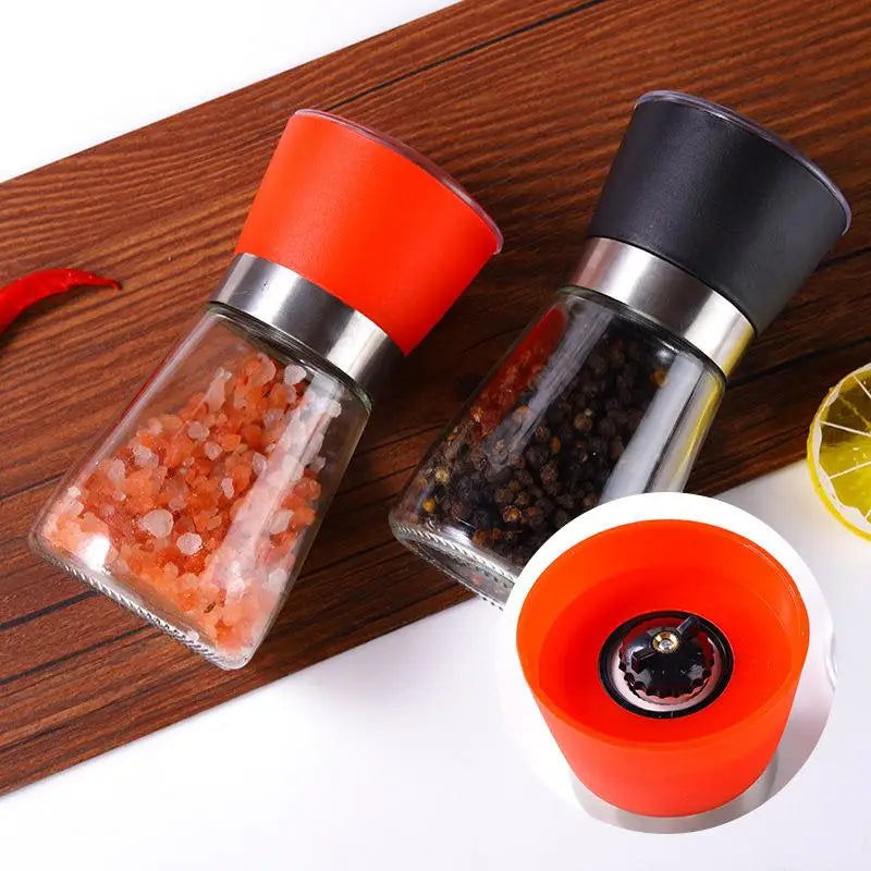 Salt Pepper Grinder Stainless Steel Glass Spice Bottle