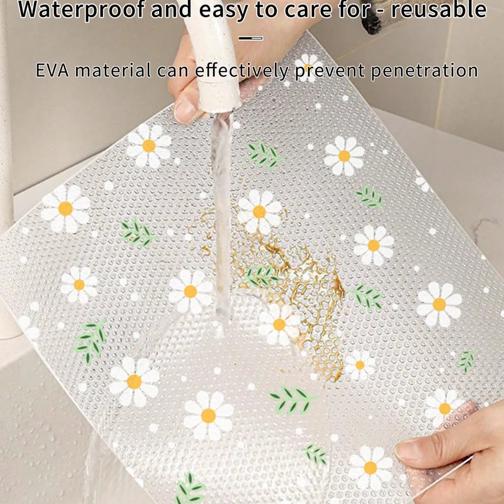 Daisy Flower Cabinet Mat Reusable Drawer Mat Dining