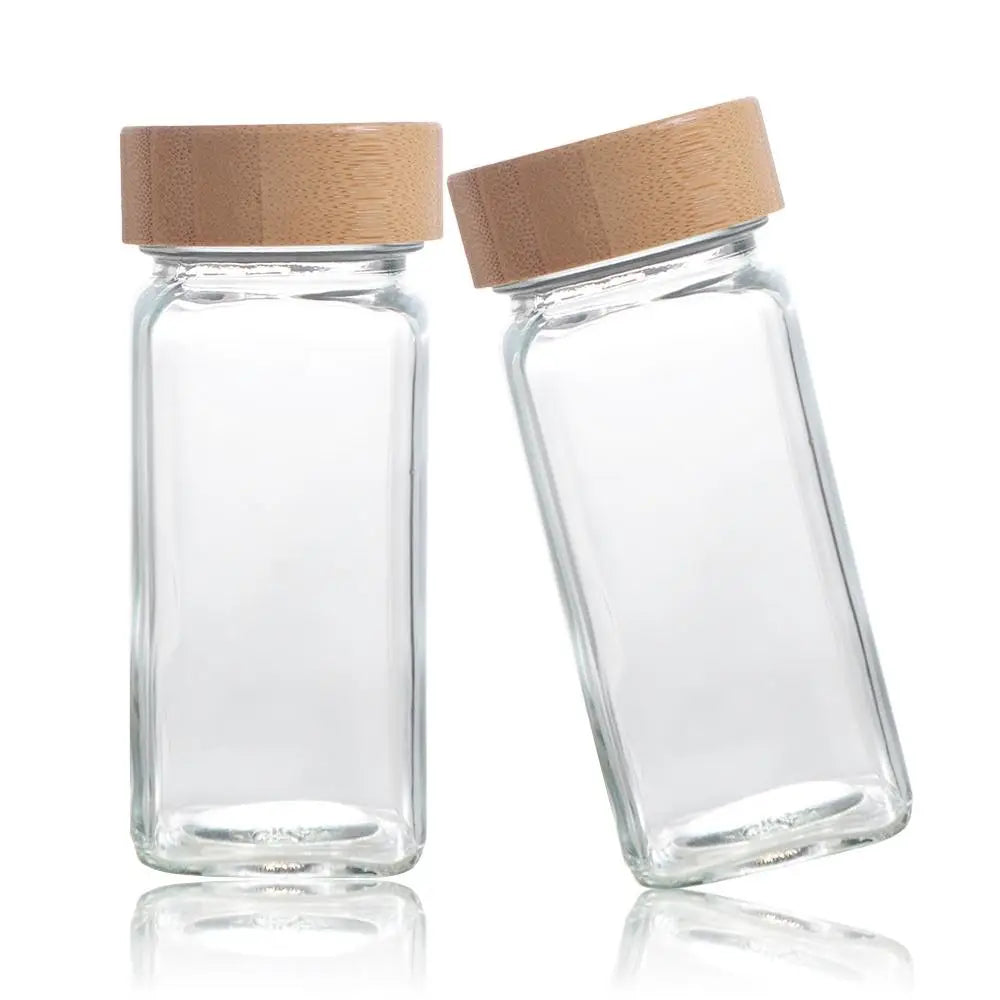 120ml Glass Spice Jars 4oz Square Spice Bottles