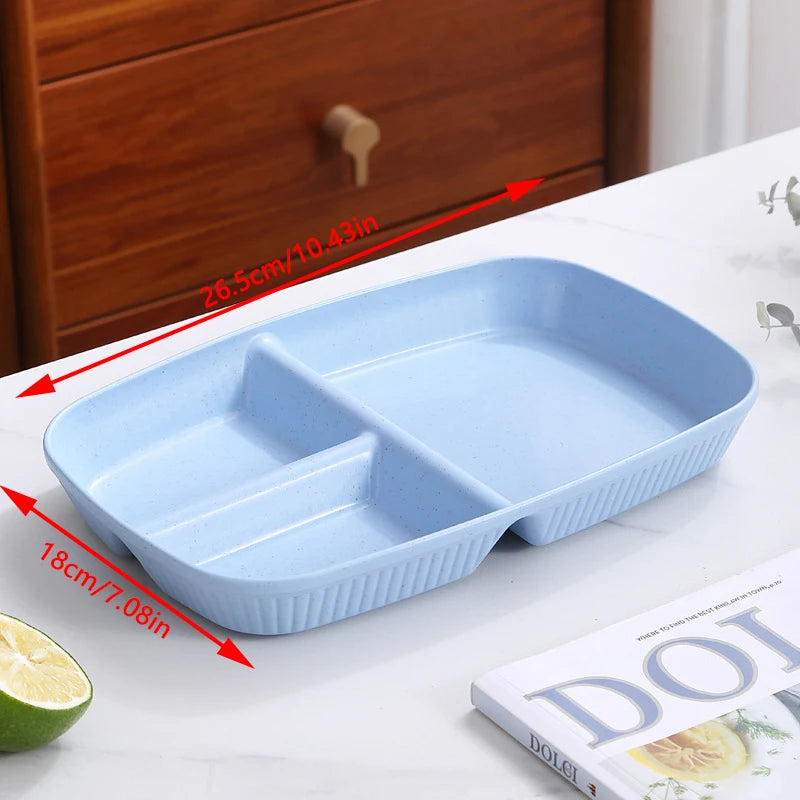 Divided Dish Diet Reusable Dinner Plate Dinnerware Portion