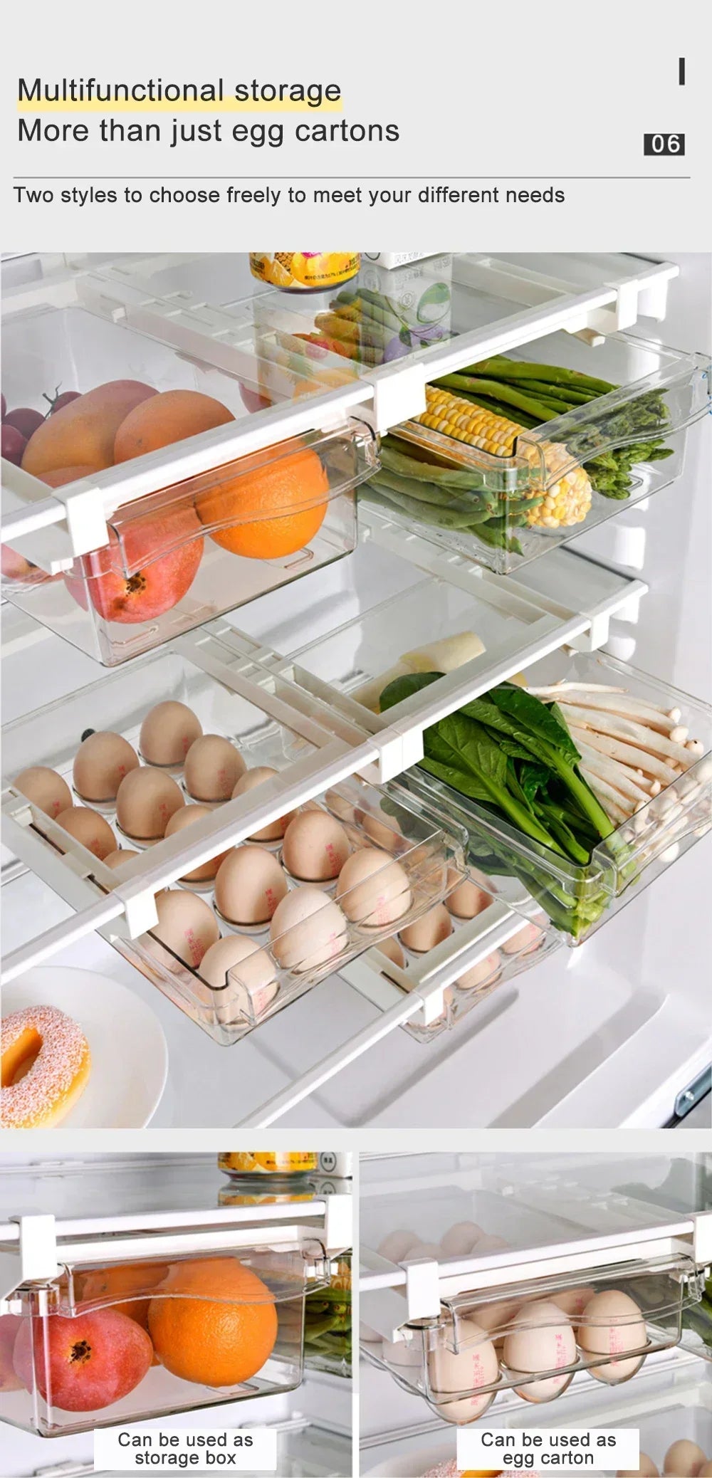 Fridge Egg Drawers Refrigerator Egg Storage Container
